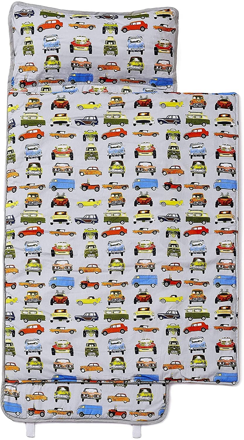 HESEAM Car Toddler Nap Mat, Boys Slumber Bag, Perfect for Preshool, Kindergarten, Travel for a short nap, 3-6Y